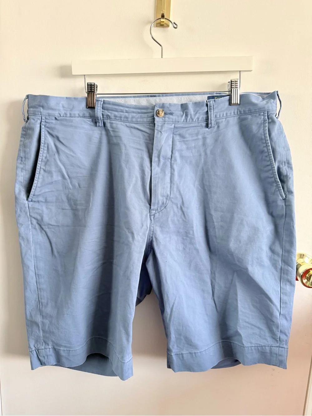 Polo by Ralph Lauren Light Blue Flat-Front Chino Shorts